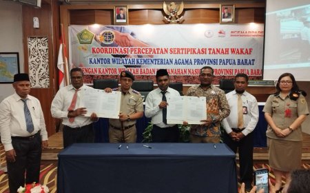 Kanwil Kemenag dan Kementrian BPN Target Selesaikan Sertifikat Tanah Wakaf di Papua Barat