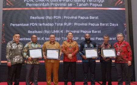 Tunjukan Kinerja Baik, Pemprov Papua Barat Terima 3 Penghargaan Dari LKPP