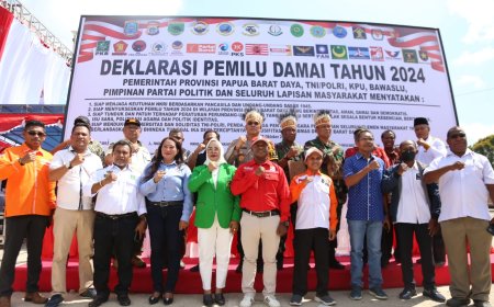 Polda Papua Barat Deklarasi Pemilu Damai 2024 di PBD