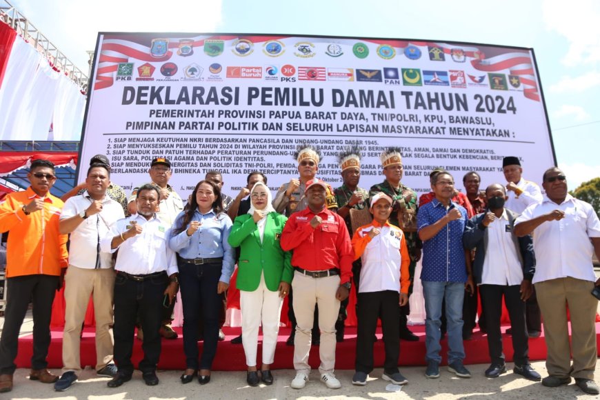Polda Papua Barat Deklarasi Pemilu Damai 2024 di PBD