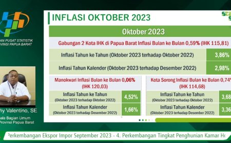 BPS Mencatat Inflasi Bulanan Papua Barat 0,59 Persen