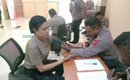 Jelang Operasi Mantap Brata, Polda Papua Barat Lakukan Pemeriksaan Kesehatan