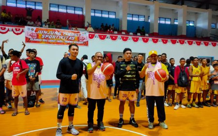 Plt Sekda Yacob Fonataba Buka Kompetisi Basket Orgenes Wonggor 2023 se Tanah Papua