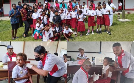 Bulan Imunisasi Anak Sekolah, Dinkes Papua Barat Layani Imunisasi di 3 Sekolah Dasar Distrik Sururey
