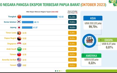 Ekspor Papua Barat Turun 6,66 Persen