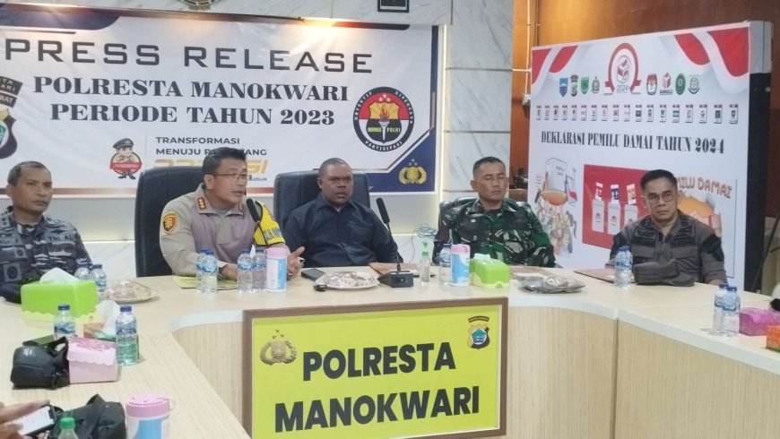 Rilis Akhir Tahun Polresta Manokwari 2023, Laka Lantas dan Narkoba Masih Menonjol