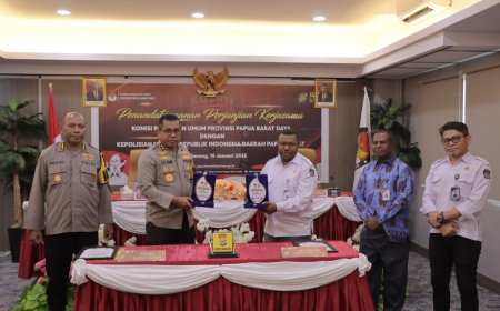 Polda Papua Barat dan KPU PBD Tandatangani MoU Penyelenggaraan Pemilu