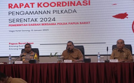 Kapolda Papua Barat Hadiri Rakor Pengamanan Pilkada Bersama Pemda PBD