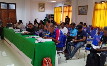 Pelatih Masing-masing Cabor Paparkan Program Latihan Atlet Selama Puslatda KONI Papua Barat