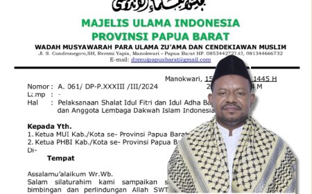 MUI Papua Barat Keluarkan Surat Soal Penentuan Lokasi Sholat Ied Anggota LDII