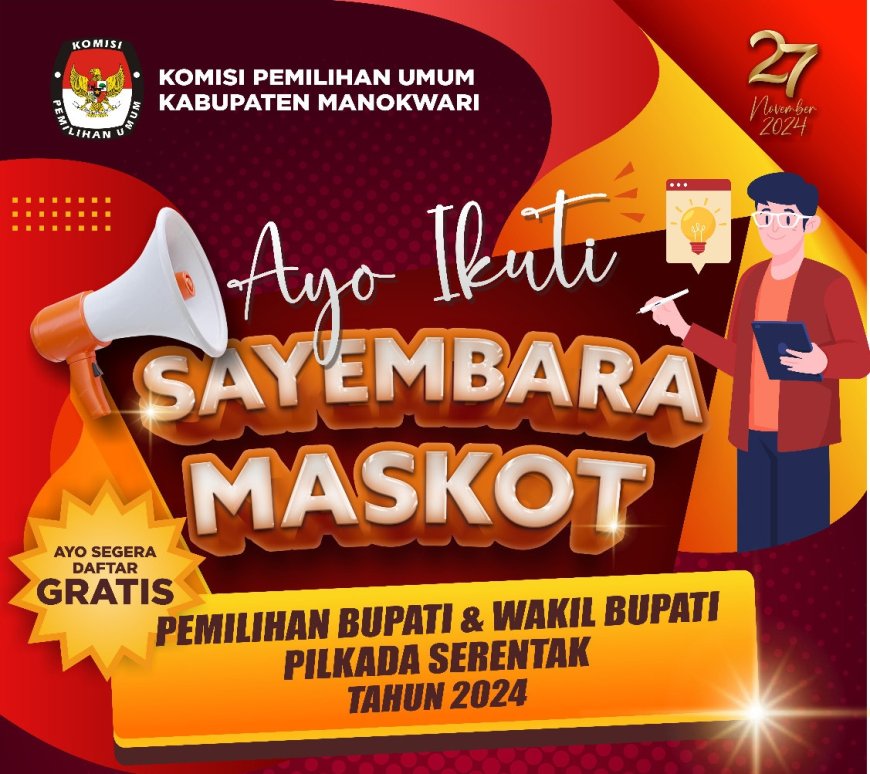 Sayembara Maskot Pilkada Manokwari, Total Hadiah 20 Juta