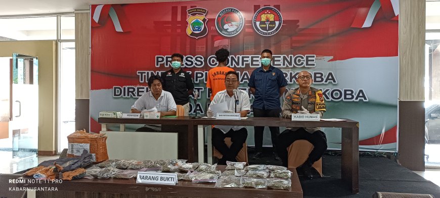 Ditresnarkoba Polda Papua Barat Amankan 923 Gram Ganja di Sorong