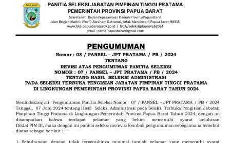 Seleksi Terbuka Pengisian JPT Pratama, 92 Orang Lolos Administrasi