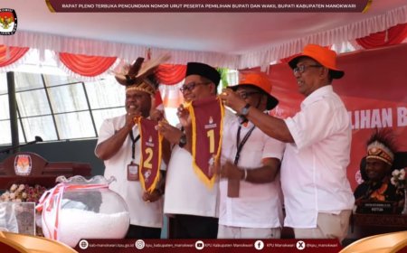 KPU Manokwari Tetapkan Nomor Urut Pasangan Cabup Cawabup