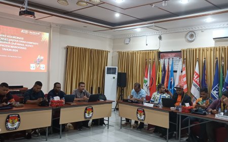 KPU Manokwari Gelar Rakor Pembatasan Dana Kampanye