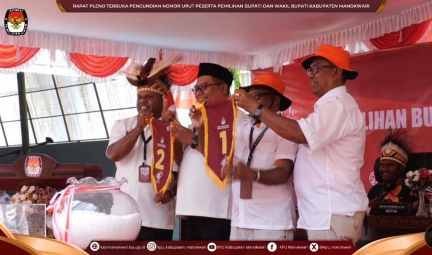 KPU Manokwari Tetapkan Nomor Urut Pasangan Cabup Cawabup