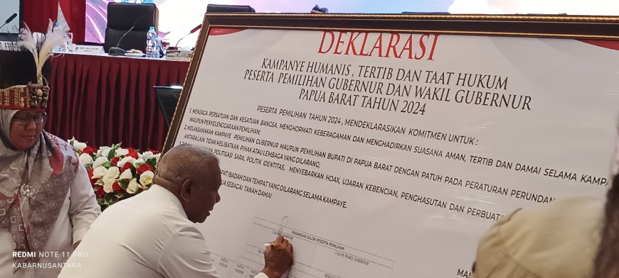 KPU Papua Barat Laksanakan Deklarasi Kampanye Humanis, Tertib dan Taat Hukum