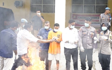 Polda Papua Barat Musnahkan BB Narkotika 118,97 Gram