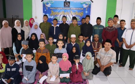 Ramadan Berbagi, Paguyuban Arema Manokwari Santuni Anak Yatim Ikhsan Almauun