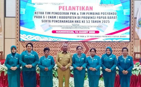 Ny Juliana Mandacan Lantik Ketua PKK Enam Kabupaten se-Papua Barat