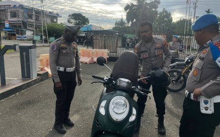 Operasi Patuh Mansinam, Polda Papua Barat Pemeriksaan Kelengkapan Kendaraan Personel