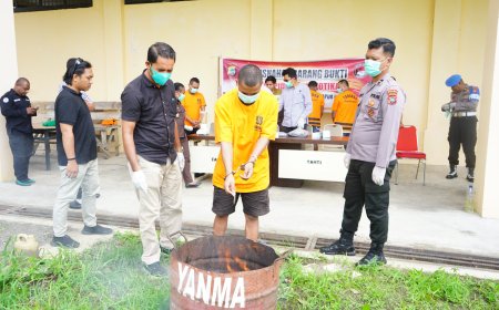 Polda Papua Barat Musnahkan Barang Bukti Narkotika dari Empat Kasus