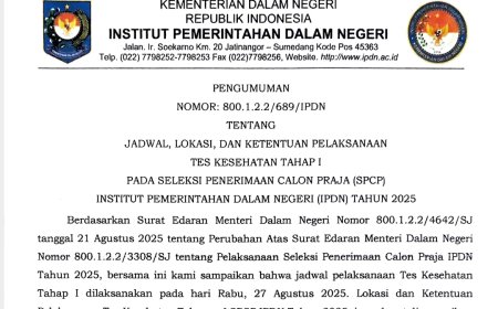 Berikut Peserta Lulus SKD Pada SPCP IPDN, Tes Kesehatan Tahap I Dimulai Besok