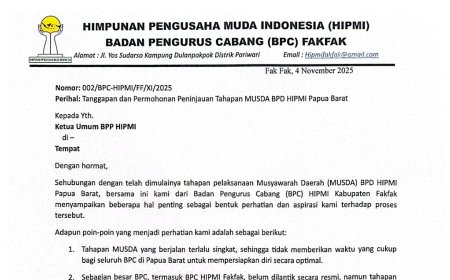 BPC Hipmi Fakfak Minta Tinjau Ulang Jadwal Pelaksanaan Musda BPD Hipmi Papua Barat