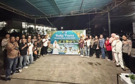 Ditlantas Polda Papua Barat Buka Puasa Bersama Santri Hidayatullah dan Mitra Media