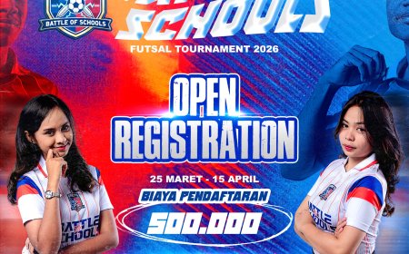 Turnamen Futsal “Battle of Schools 2026” Resmi Dibuka, Pendaftaran Mulai 25 Maret