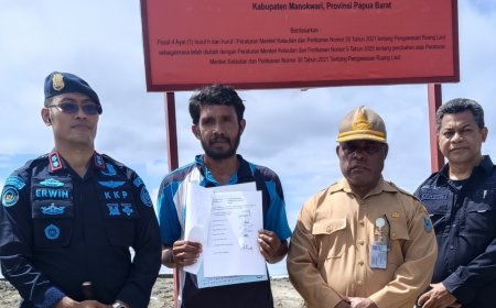 PSDKP Hentikan Sementara Reklamasi Tanpa Izin di Pantai Wosi Manokwari