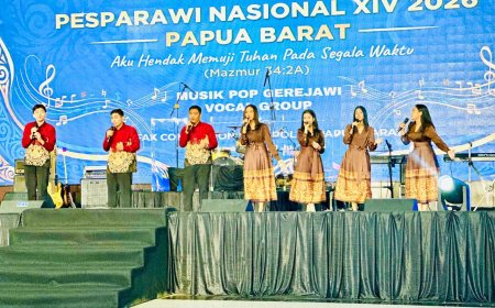 27 Kontingen Ramaikan Lomba Vokal Grup Pesparawi Nasional XIV di Manokwari