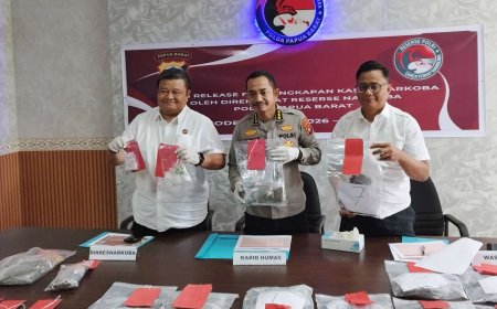 Pengungkapan 20 Kasus Narkoba, Polda Papua Barat Sita 171,76 Gram Sabu dan 4,6 Kilogram Ganja
