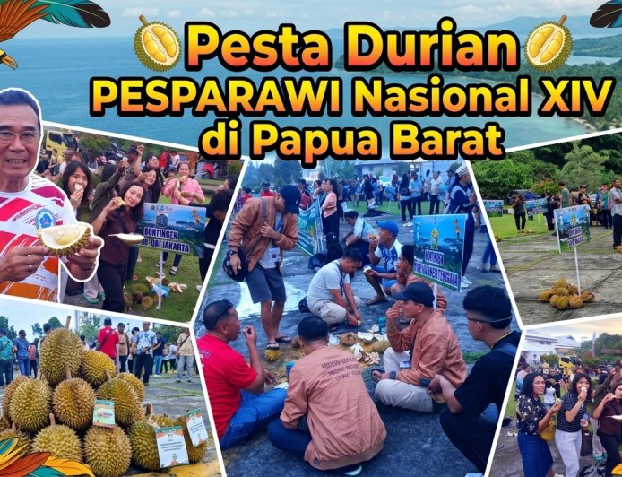 PSMTI Papua Barat Meriahkan Pesparawi XIV Lewat Pesta 1.000 Durian, Dongkrak Ekonomi Lokal