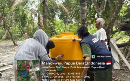 Dari Posko untuk Warga: Tim Ekspedisi Patriot UNAIR Hadirkan Sumur Bor untuk Akses Air Bersih di Prafi