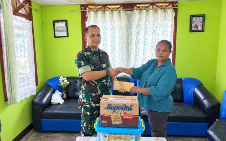 Kodim 1801/Manokwari Anjangsana ke Warakawuri Sambut HUT ke-81 TNI