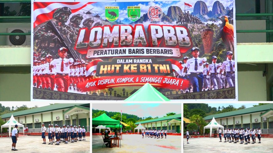 Kodim 1801/Manokwari Gelar Lomba PBB Tingkat Pelajar Dan Mahasiswa Sambut HUT TNI Ke-81