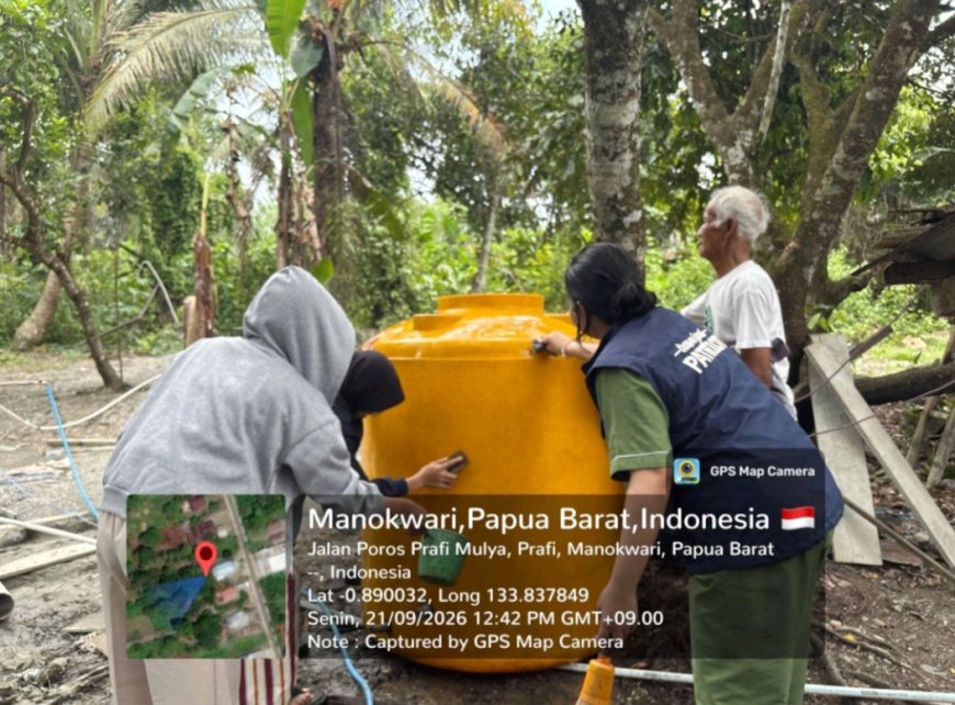 Dari Posko untuk Warga: Tim Ekspedisi Patriot UNAIR Hadirkan Sumur Bor untuk Akses Air Bersih di Prafi