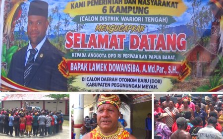 Tim DOB Pegunungan Meyah Serahkan Dokumen Pemekaran ke Anggota DPD RI Lamek Dowansiba
