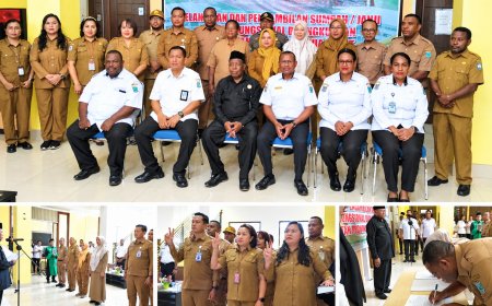 Lantik 16 Pejabat Fungsional, Dominggus Mandacan Pesan Jaga Integritas dan Tingkatkan Kompetensi