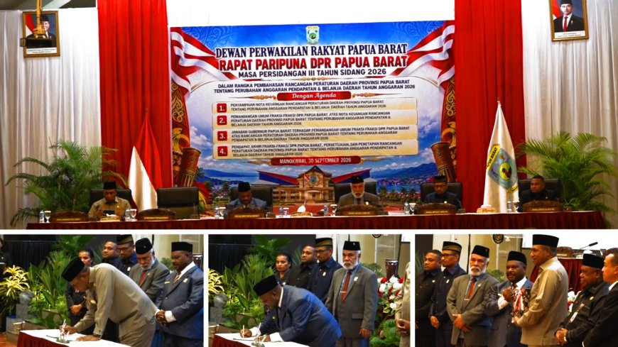 DPRP Papua Barat Sahkan Perubahan APBD 2026, Belanja Daerah Tembus Rp4,96 Triliun